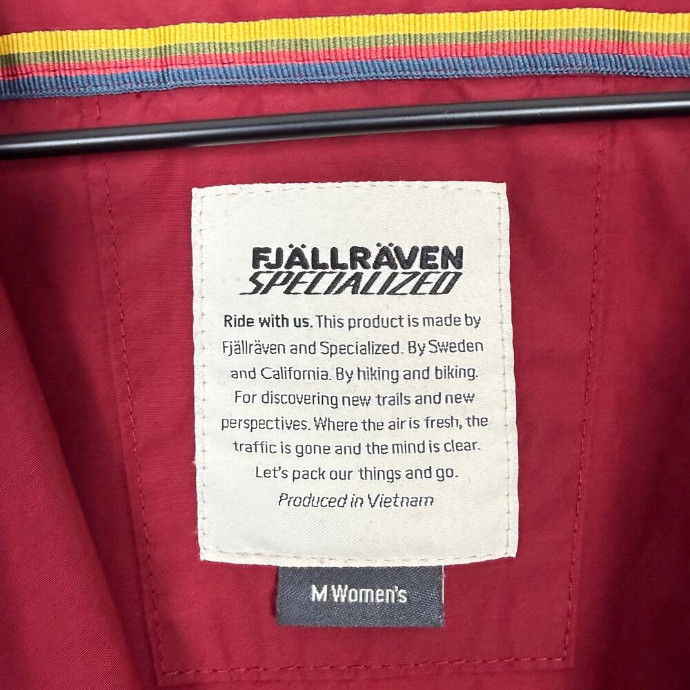 Fjallraven Specialized S/F Rider's Wind Jacket Women's Pomegranate Red Medium - Picture 6 of 8
